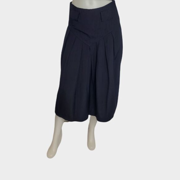 VINTAGE 90s black skirt pleated high waist midi‎ goth M - Picture 1 of 9
